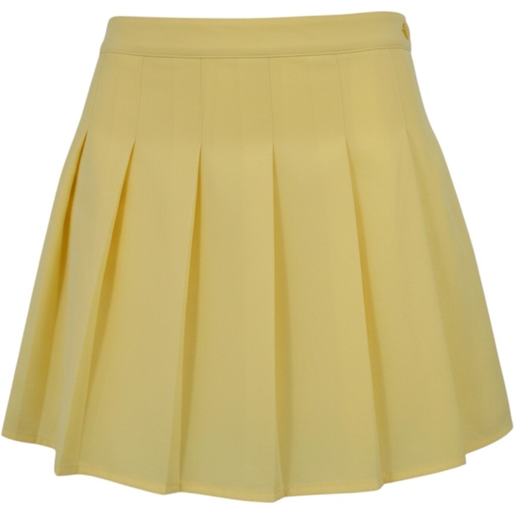 In Control Pleated Mini Skirt 5X Butter Yellow School Girl Preppy Tenniscore Y2K